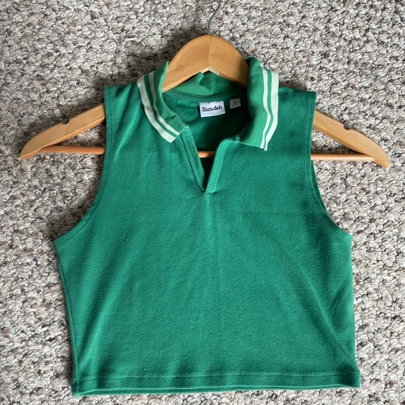 Sunday Best Cropped Green Tank - Size S - Picture 3 of 4
